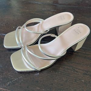 A new day wooden block strappy heels